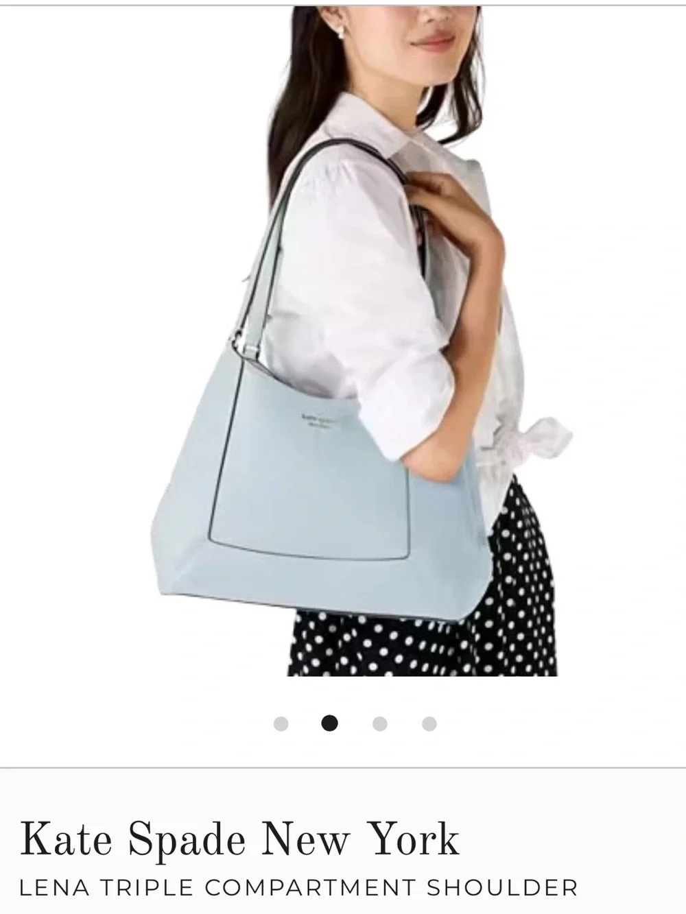 New! Kate Spade ‘Lena’ Large Triple Compartment Pebbled Leather Shoulder Bag